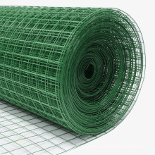 Rollo de malla de alambre soldado con recubrimiento de PVC verde